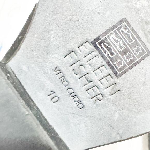 Eileen Fisher Tag Wrapsnap Black Suede Leather Almond Toe Heeled Boots Size 10 - Picture 4 of 6